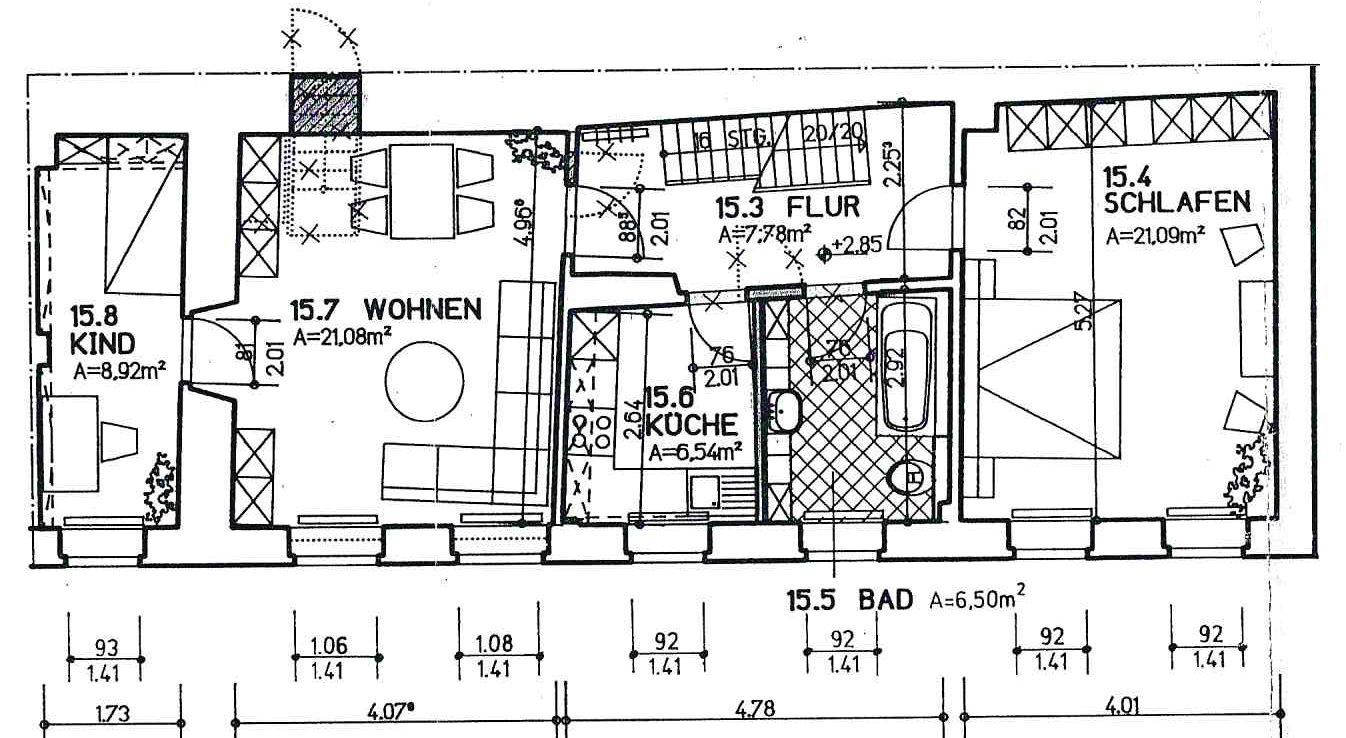 ruhige 3-Raum-Maisonettewohnung im Hinterhaus mit Garage in Löbaus Innenstadt! - Foto 4