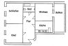 zentrale 3- Raumwohnung mit Einbauküche und Balkon im Dachgeschoss ! - Grundriss o Be